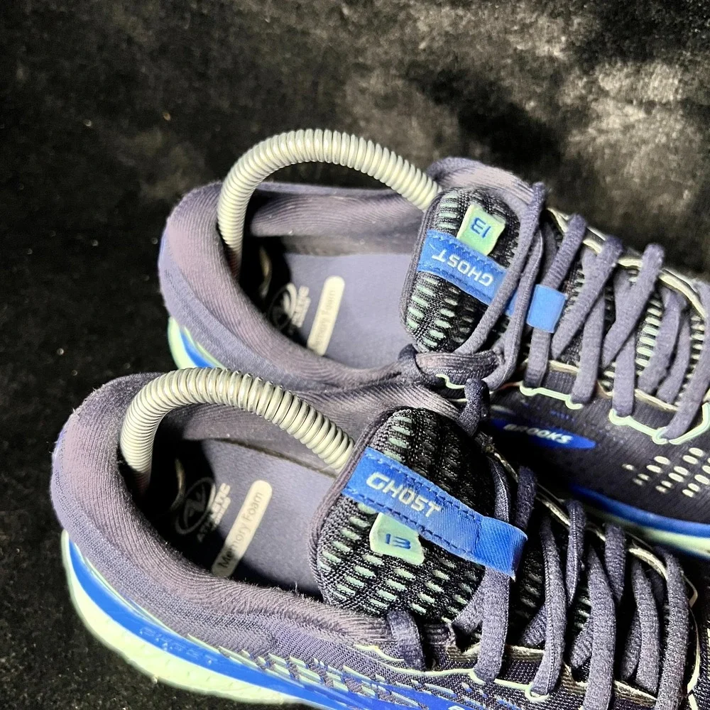 Brooks Ghost 13 1203381B459 Womens 9 Athletic Running Shoes Blue Lace Up Sneaker